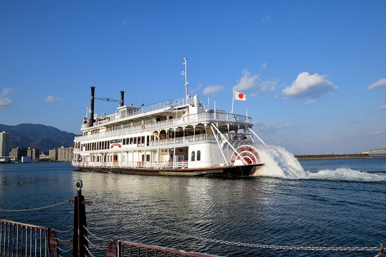 Large paddleboat on lake Biwa