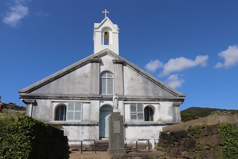 Small gray church building in Japan