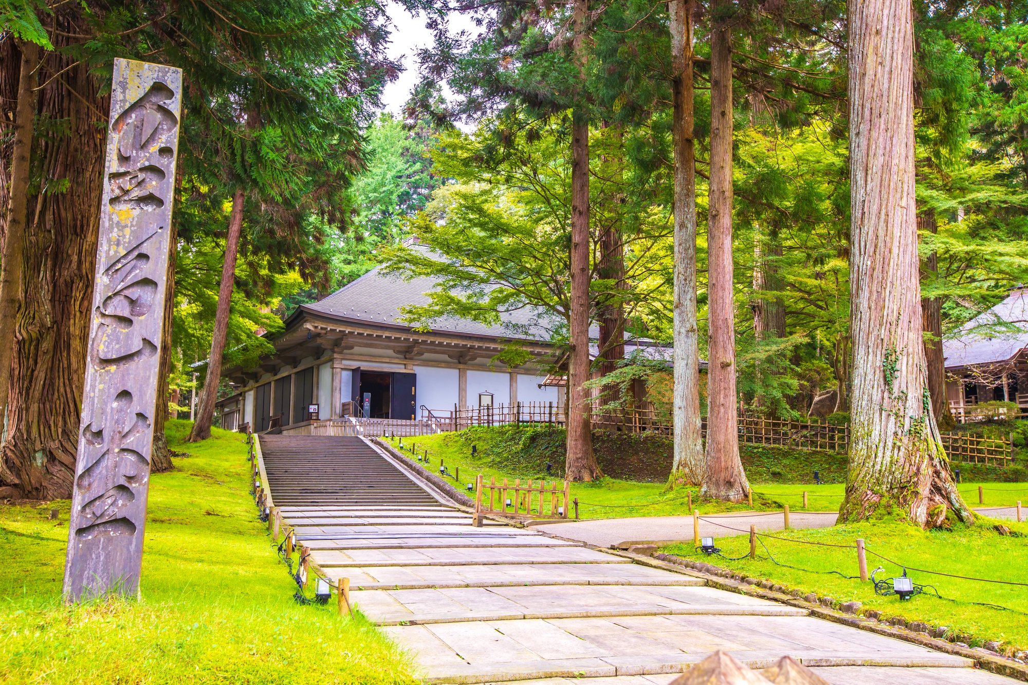 One of the rebuilt temple buildings of Hiraizumi