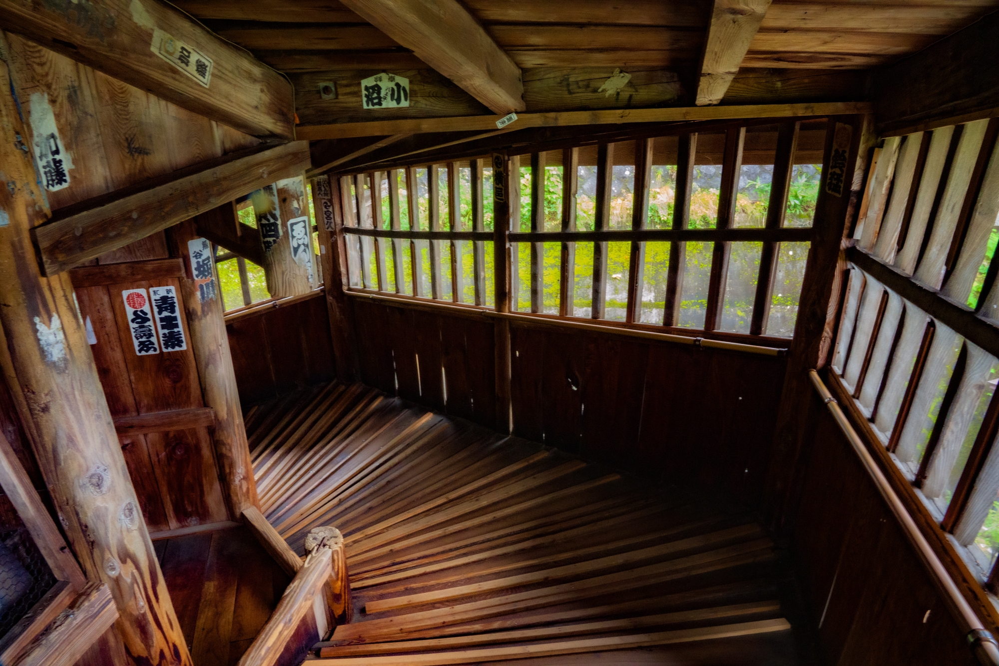 The stairway inside the Sazaedo building