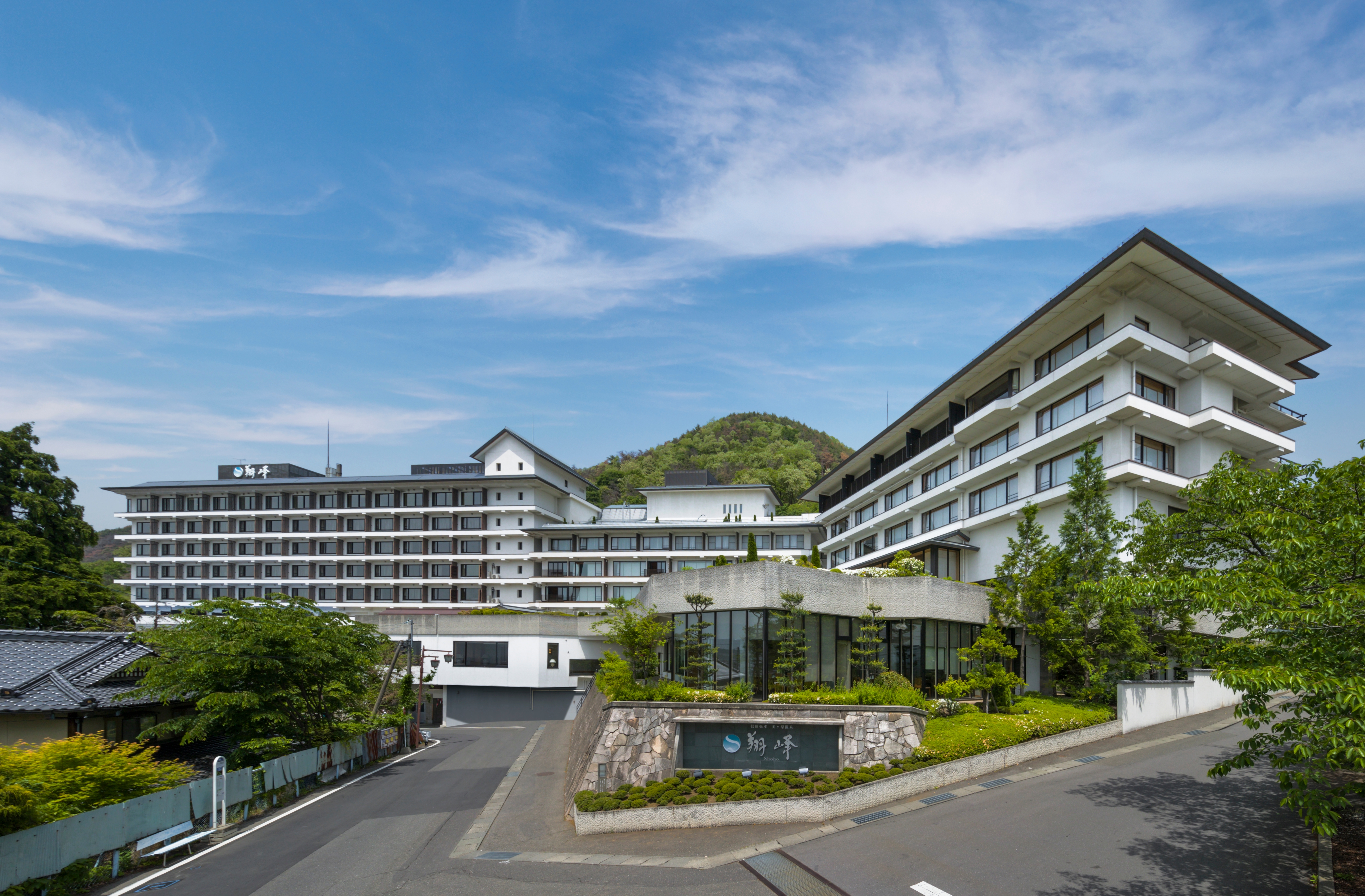 The exterior of the ryokan