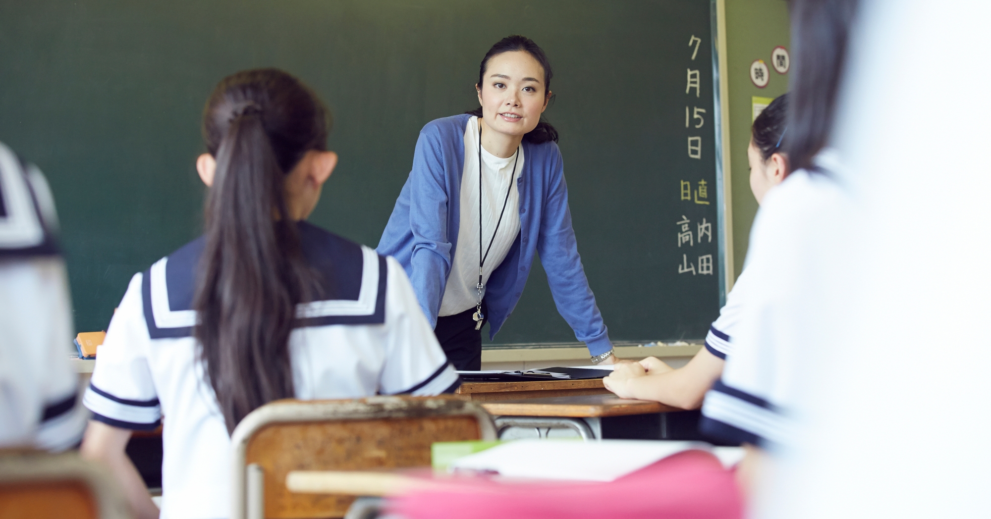 A teacher in a classroom