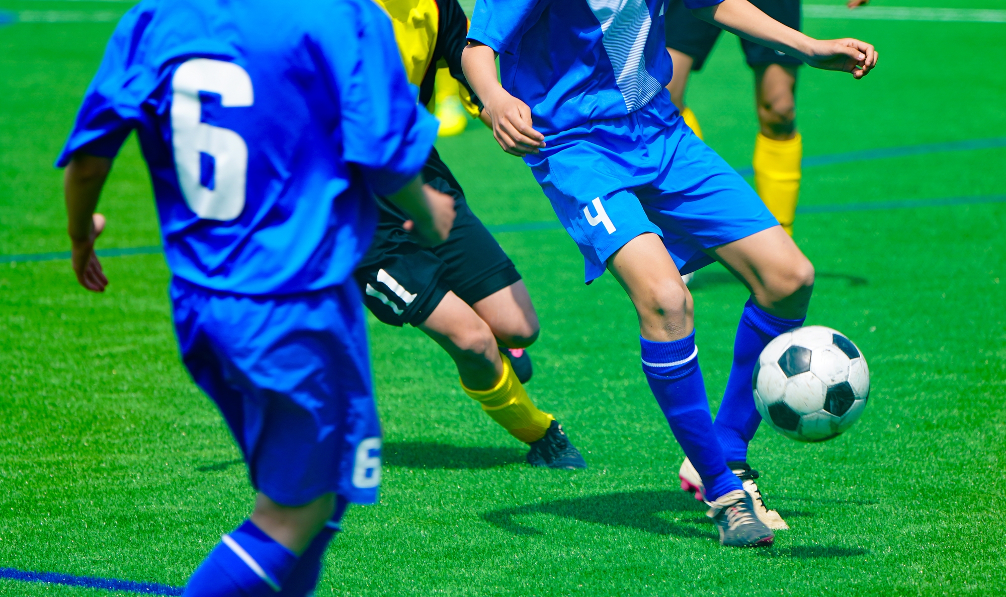 Close up of a soccer match