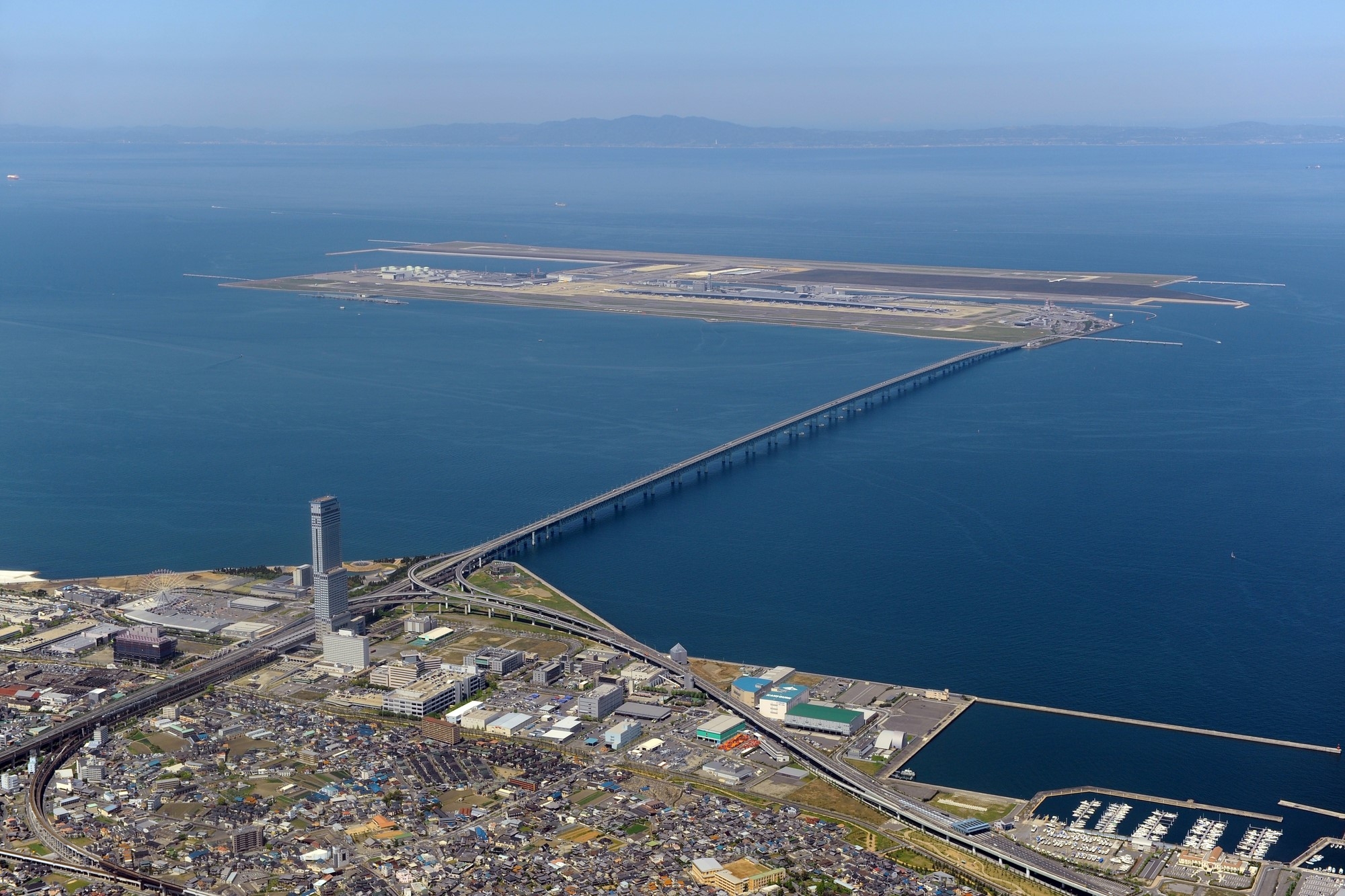 An aerial photo of Kansai International Airport