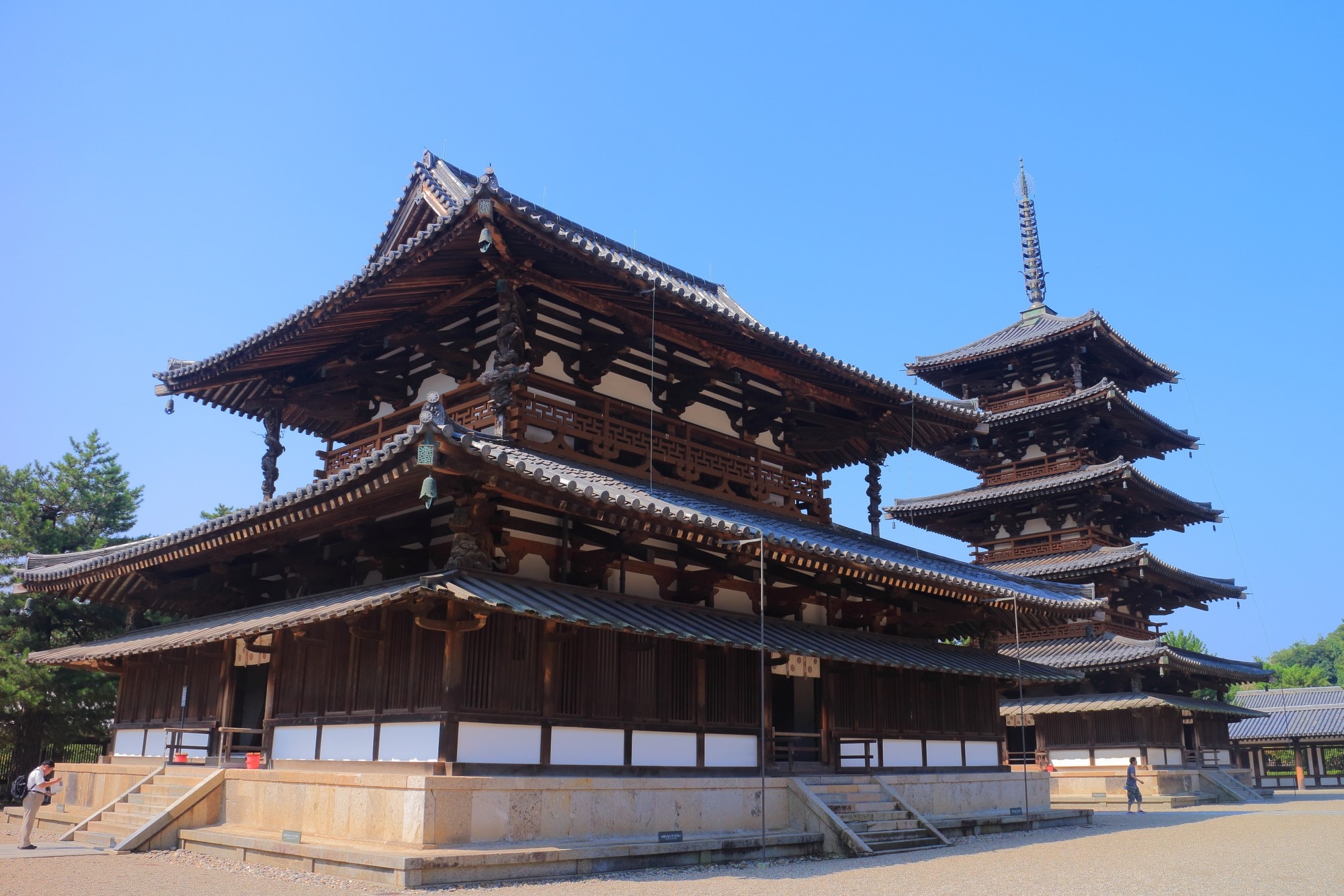 Horyuji's Kondo hall and five-story pagoda