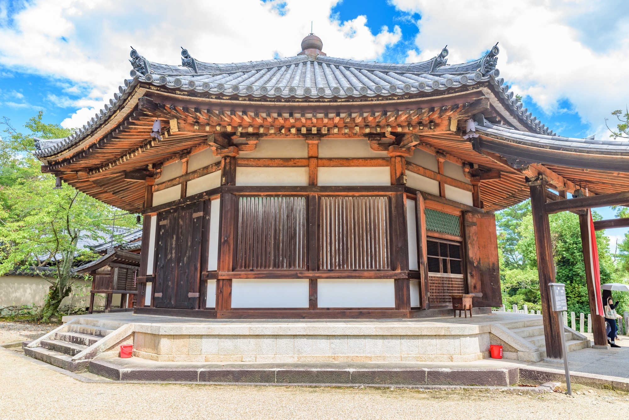 The Yumedono (Hall of Dreams), part of Horyuji