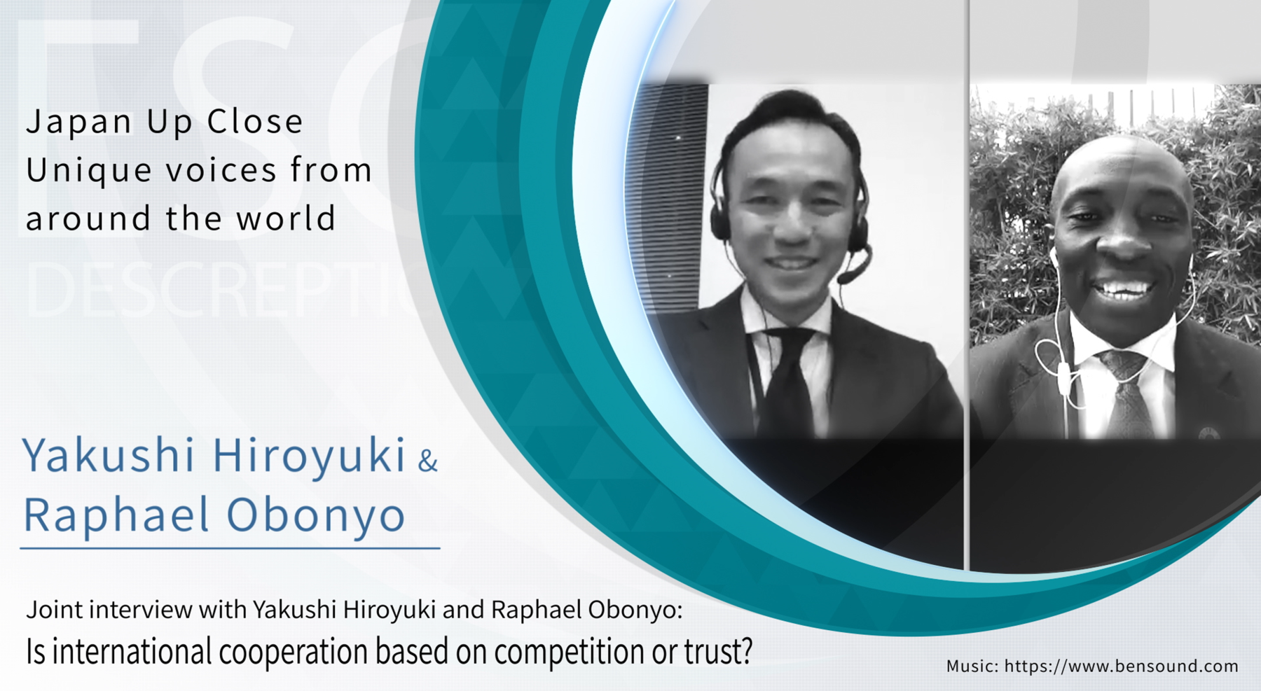 (Movie) Interview with Yakushi Hiroyuki and Raphael Obonyo - Is International Cooperation Based on Competition or Trust?