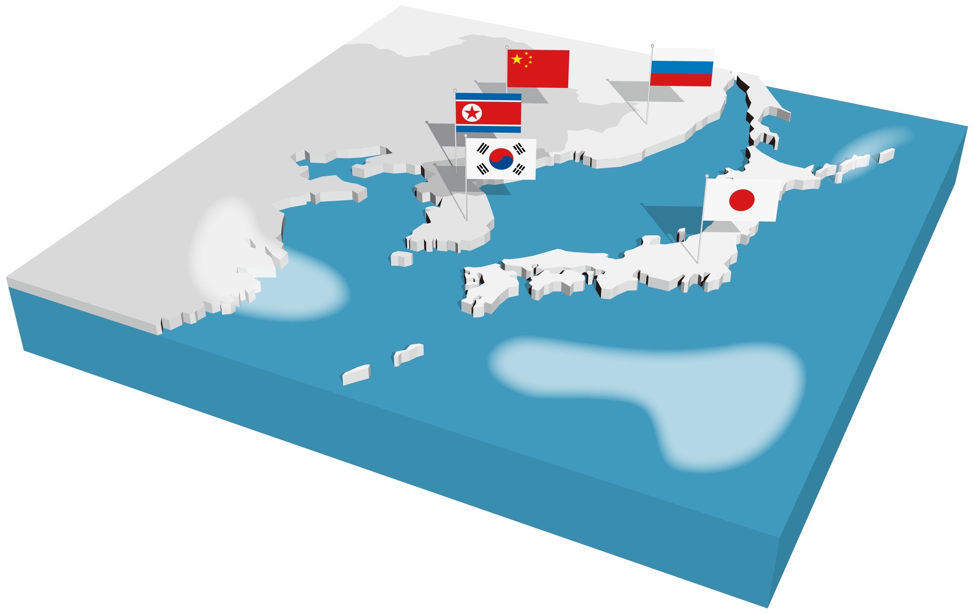 Map of East Asia showing Japan, Russia, China and North Korea 