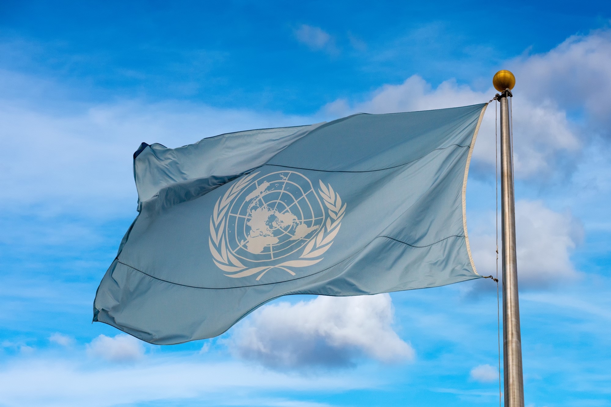 The flag of the UN