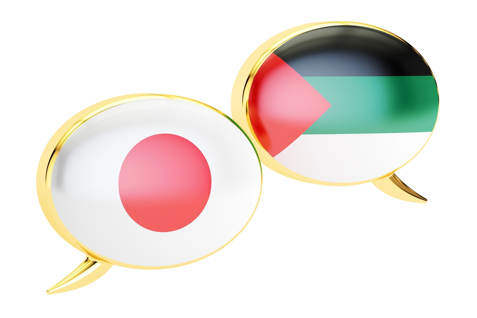 Japanese-Arab conversation concept