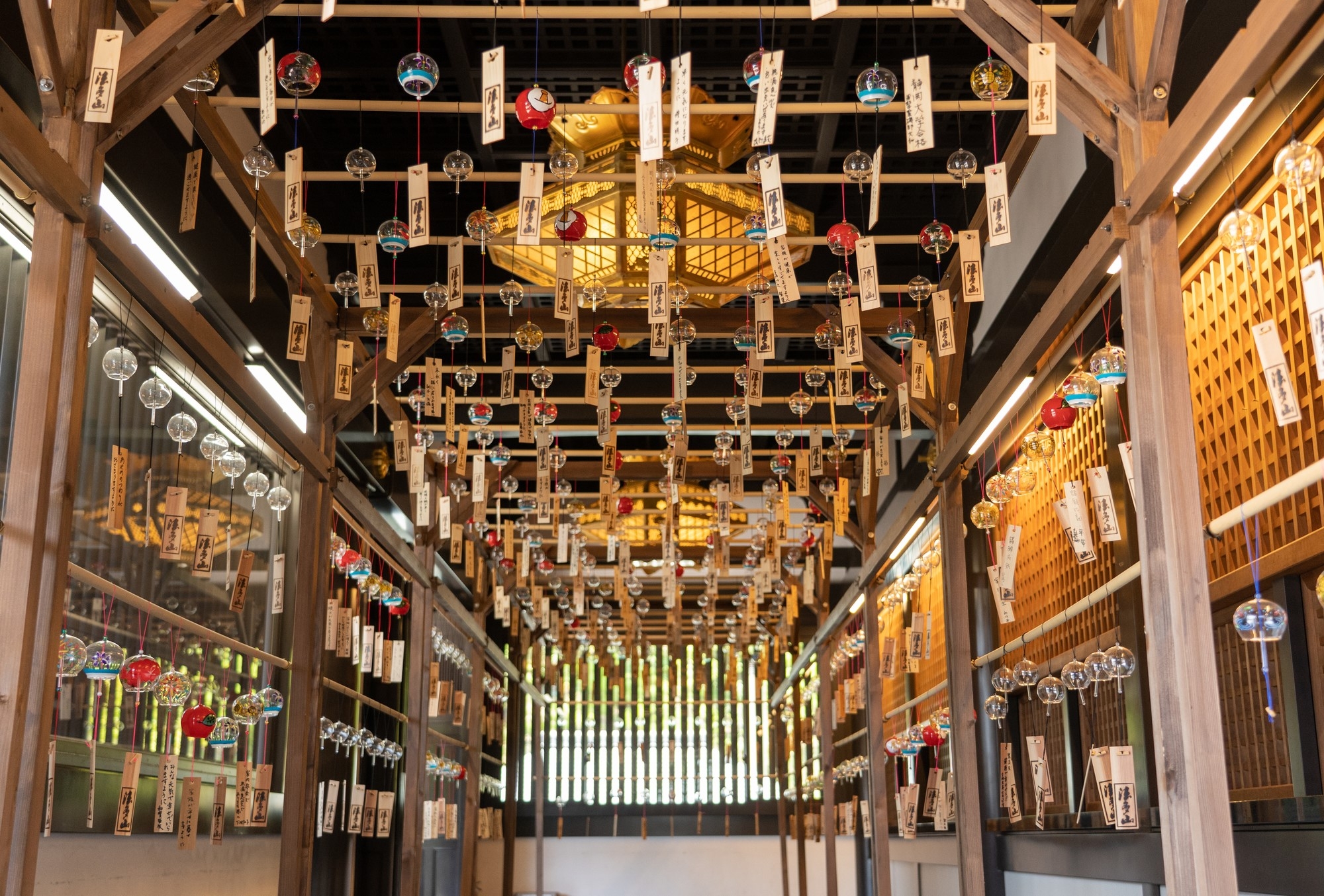 Wind chimes in the corridor of a temple