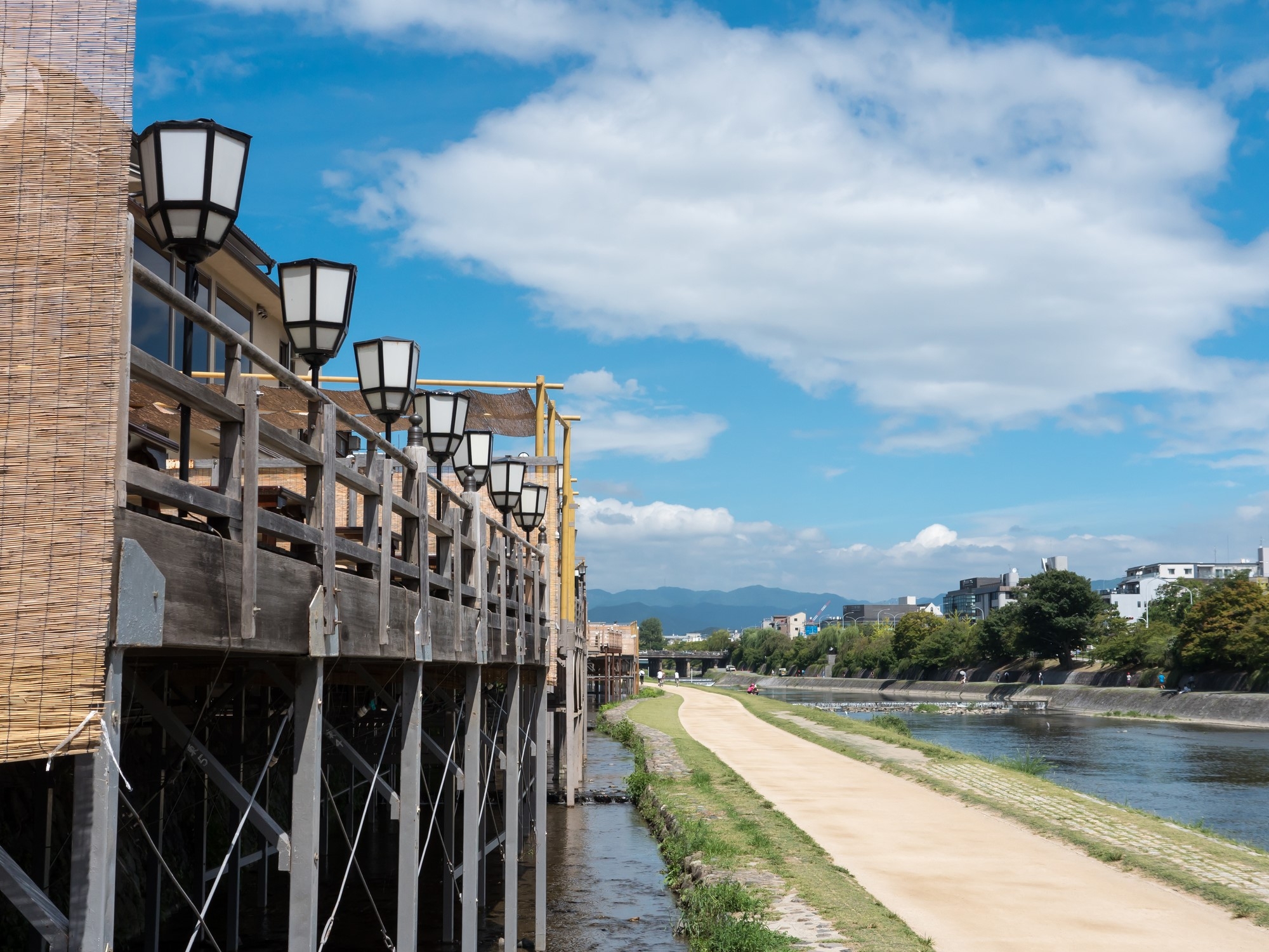 Kawa-Yuka terraces along Kamogawa River