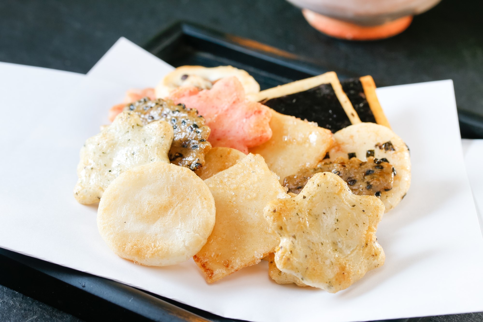 Rice crackers on a plate