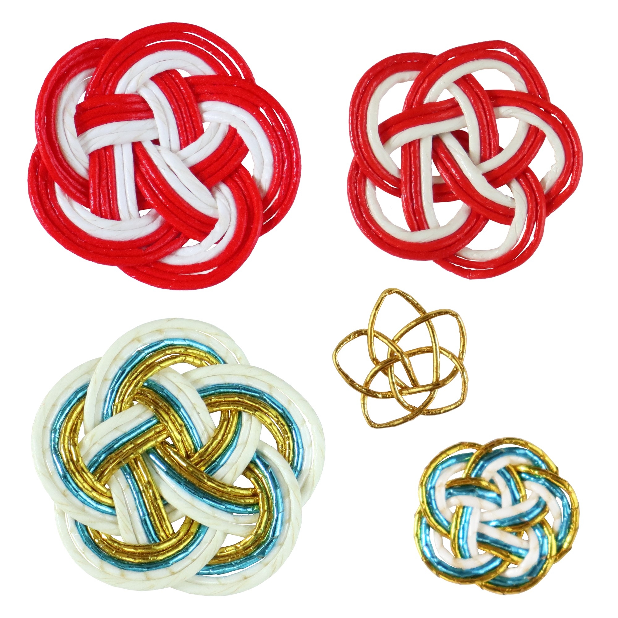 Gold and Red ornaments made from Mizuhiki