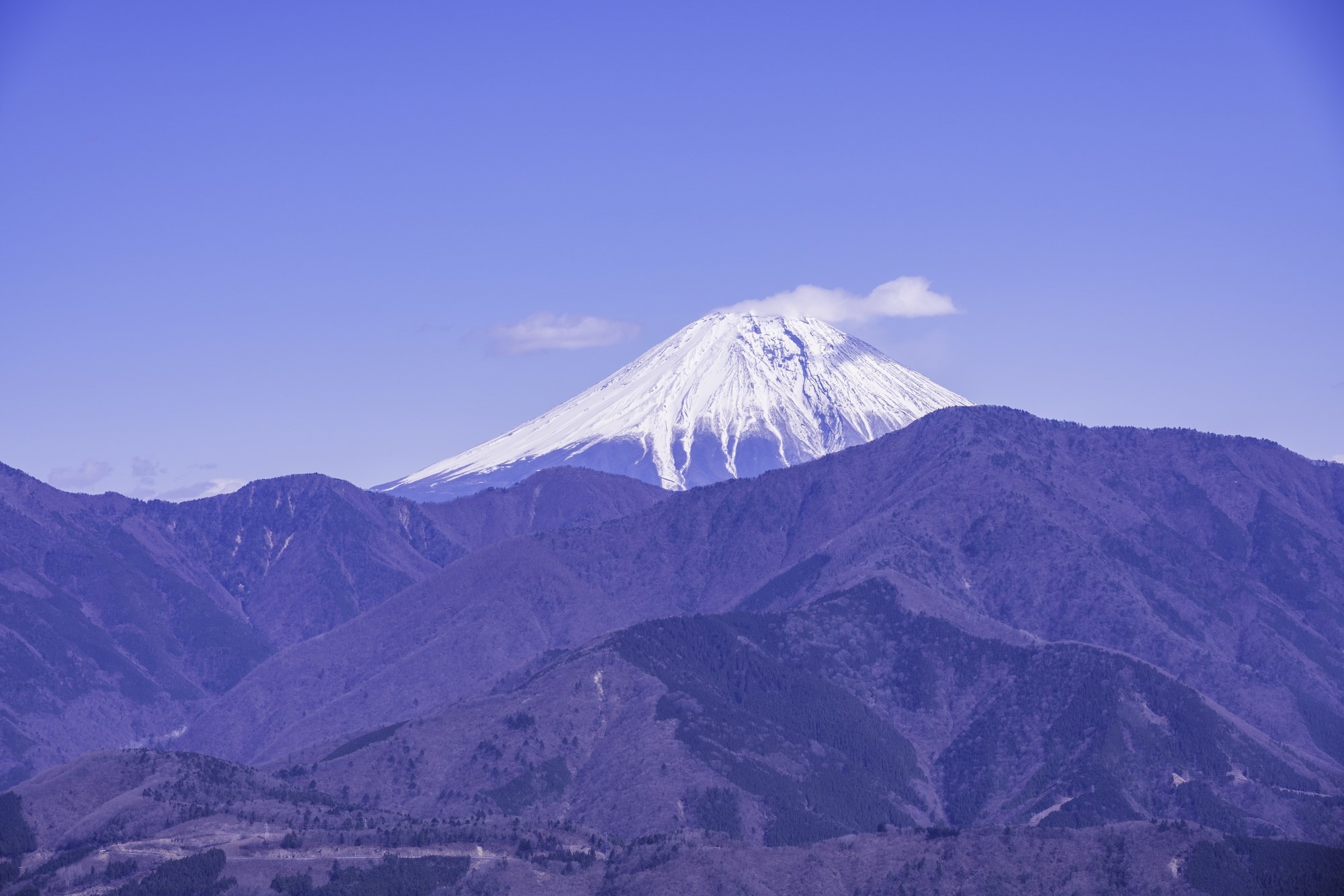 Mt. Fuji capped with snow