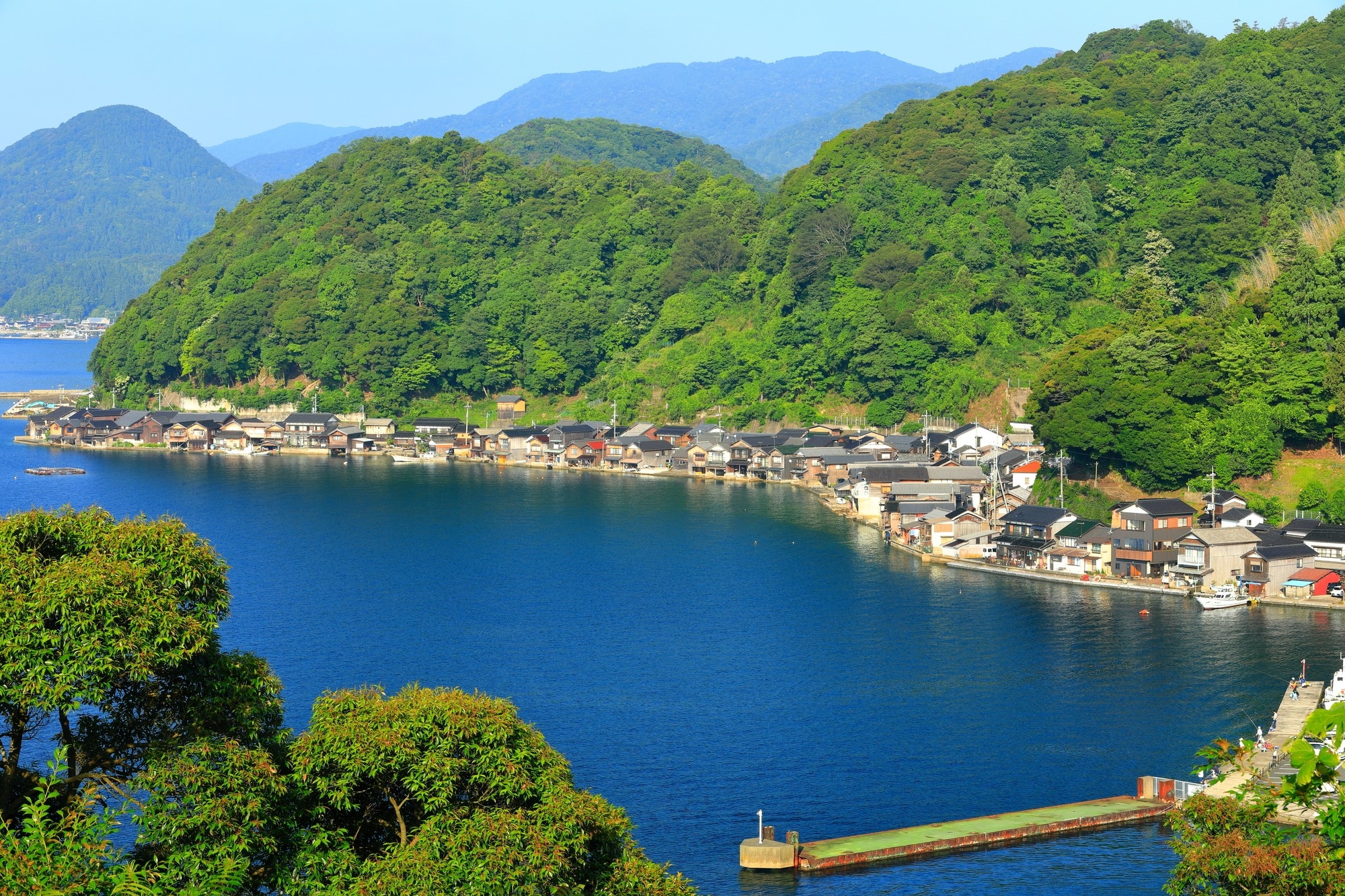 Ine Bay seen from a hill